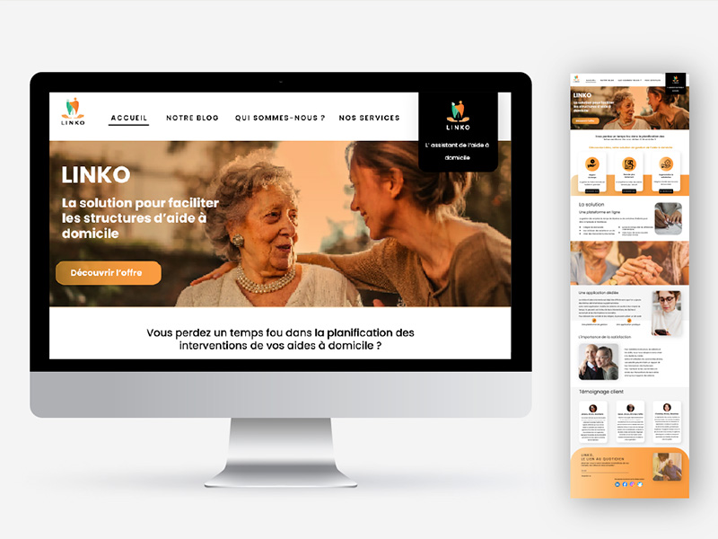 Site internet de l'entreprise Linko version mobile