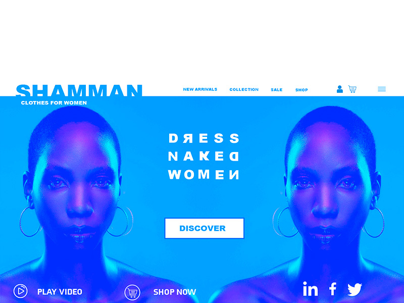 maquette SHAMMAN e-commerce