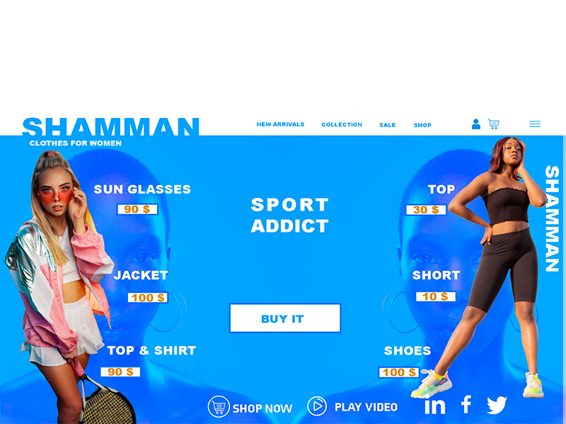 maquette SHAMMAN e-commerce