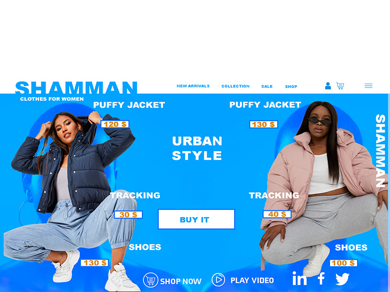 maquette SHAMMAN e-commerce