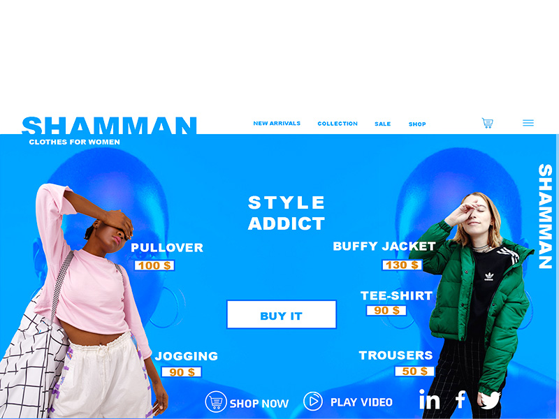 maquette SHAMMAN e-commerce