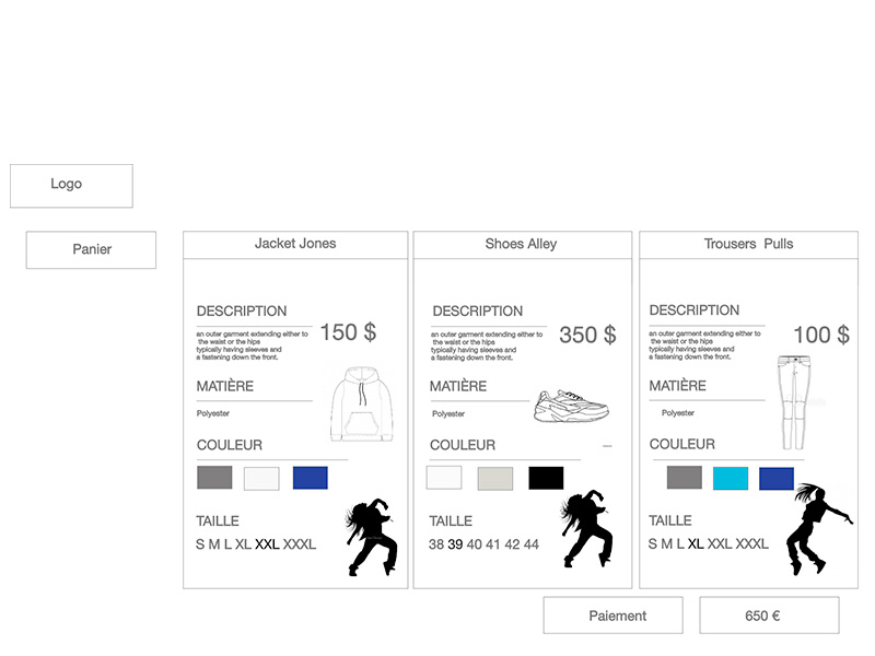 maquette SHAMMAN e-commerce